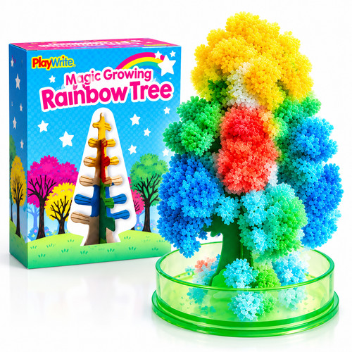 Magic growing rainbow crystal - growing,